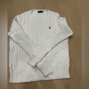 Polo Ralph Lauren White Cable Knit Sweater L/XL?